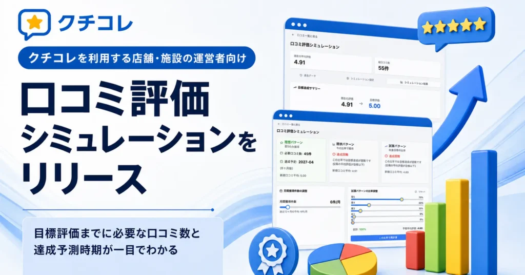 口コミ評価の目標達成時期を予測する「口コミ評価シミュレーション」を追加しました